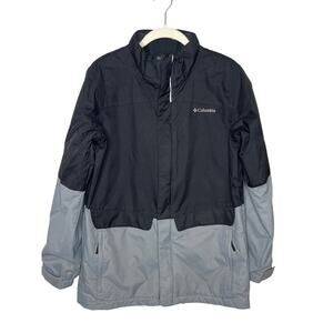 Columbia Boys Jacket Size Large Gray Black‎